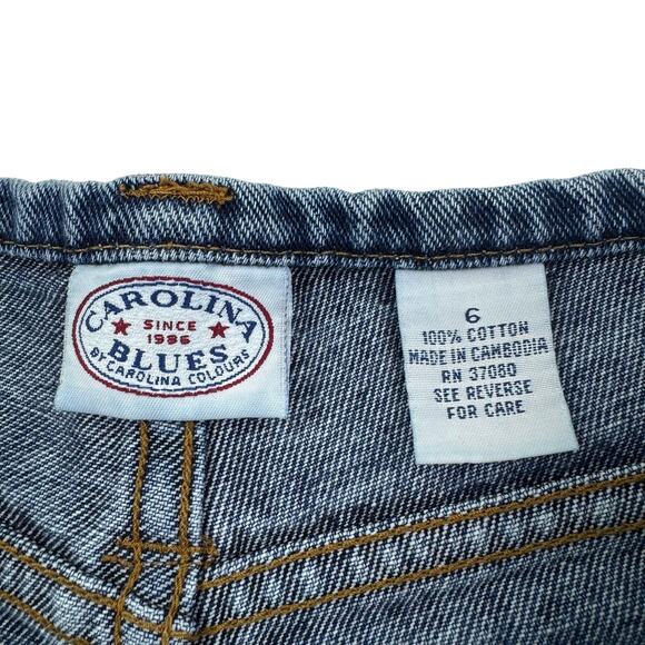 Carolina Blues Vintage Y2K Festival Concert Button Denim Shorts Women's Size 6 - Picture 3 of 4